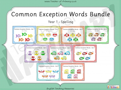 Common Exception Words Bundle - Year 1